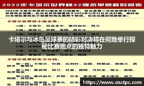 卡塔尔与冰岛足球赛的精彩对决将在何地举行探秘比赛地点的独特魅力